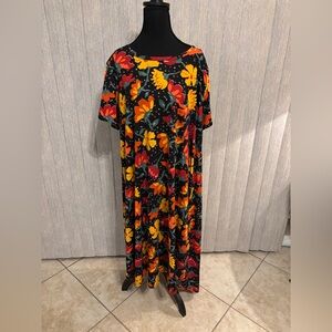 3XL LuLaRoe Carly Hi Low Dress Multicolor Chevron Floral